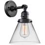 Cone 8" Matte Black Sconce w/ Clear Shade