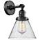 Cone 8" Matte Black Sconce w/ Seedy Shade