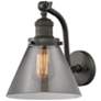 Cone 8" Oil Rubbed Bronze Sconce w/ Plated Smoke Shade