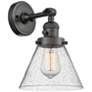 1_Cone 8" Oil Rubbed Bronze Sconce w/ Seedy Shade