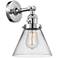 Cone 8" Polished Chrome Sconce w/ Clear Shade