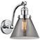 Cone 8" Polished Chrome Sconce w/ Plated Smoke Shade