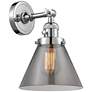 Cone 8" Polished Chrome Sconce w/ Plated Smoke Shade