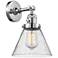 Cone 8" Polished Chrome Sconce w/ Seedy Shade