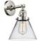 Cone 8" Polished Nickel Sconce w/ Clear Shade