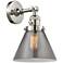 Cone 8" Polished Nickel Sconce w/ Plated Smoke Shade