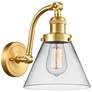 Cone 8" Satin Gold Sconce w/ Clear Shade