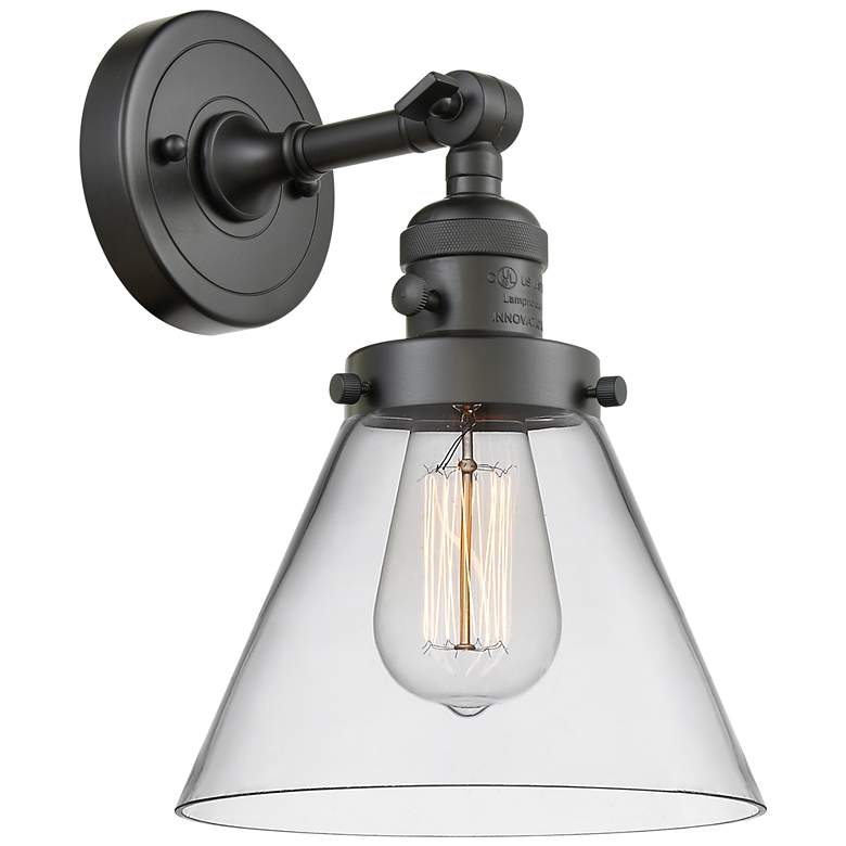 Image 1 Cone 8" Sconce LED - Bronze Finish - Clear Shade