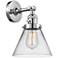 Cone 8" Sconce LED - Chrome Finish - Clear Shade