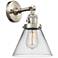Cone 8" Sconce LED - Nickel Finish - Clear Shade