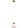 Cone 8" Wide Brushed Brass Mini Pendant w/ Matte White Glass