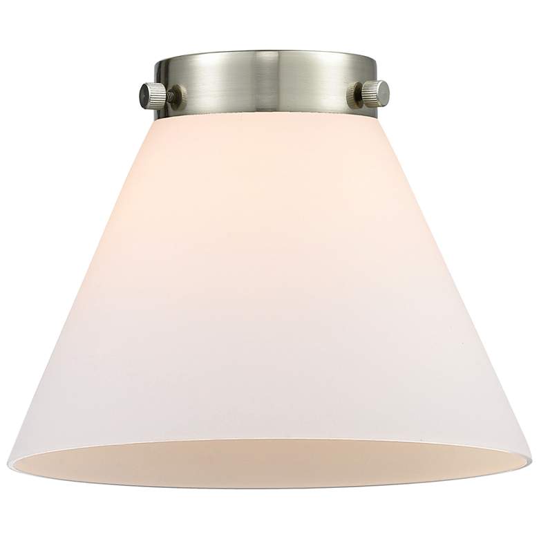 Image 6 Cone 8" Wide Brushed Brass Mini Pendant w/ Matte White Glass more views