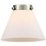 6_Cone 8" Wide Brushed Brass Mini Pendant w/ Matte White Glass more views
