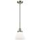 Cone 8"W Brushed Satin Nickel and White Glass Mini Pendant