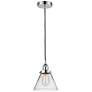 Cone 8" LED Mini Pendant - Polished Chrome - Clear Shade