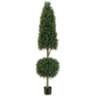 Cone and Ball Boxwood Topiary 72"H Faux Plant in Plastic Pot