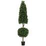 Cone and Ball Boxwood Topiary 72"H Faux Plant in Plastic Pot