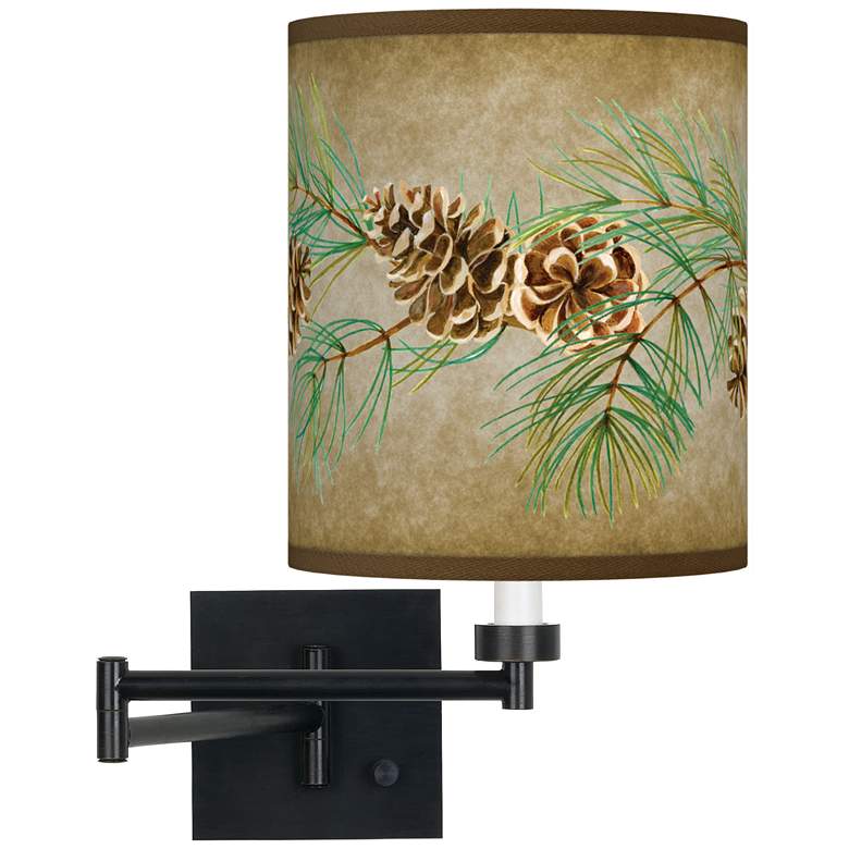 Image 1 Cone Branch Espresso Bronze Swing Arm Wall Lamp