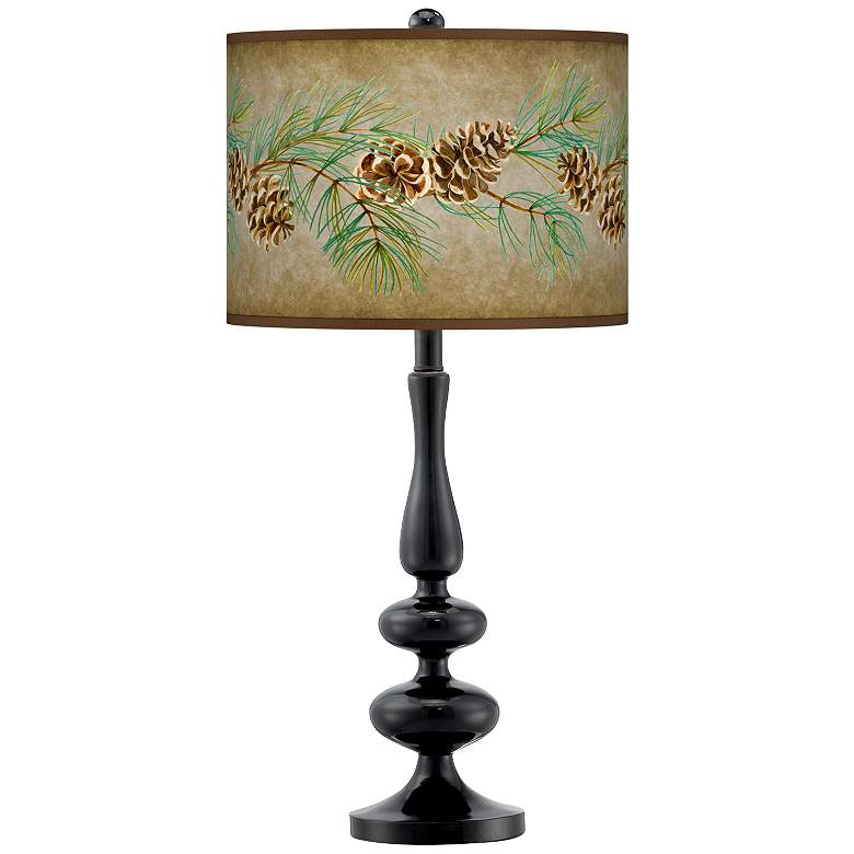 Image 1 Cone Branch Giclee Paley Black Table Lamp