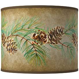 Image1 of Cone Branch Giclee Round Drum Lamp Shade 14x14x11 (Spider)