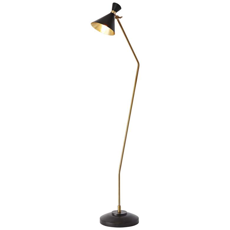 Image 1 Cone Bronze and Brass Floor Lamp
