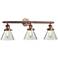 Cone Collection 32" Wide Clear Glass Bath Light in Copper