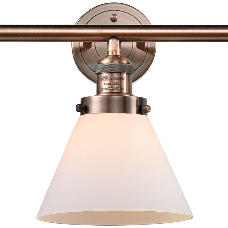 Image 2 Cone Collection 32" Wide Three-Light Bath Light in Copper more views