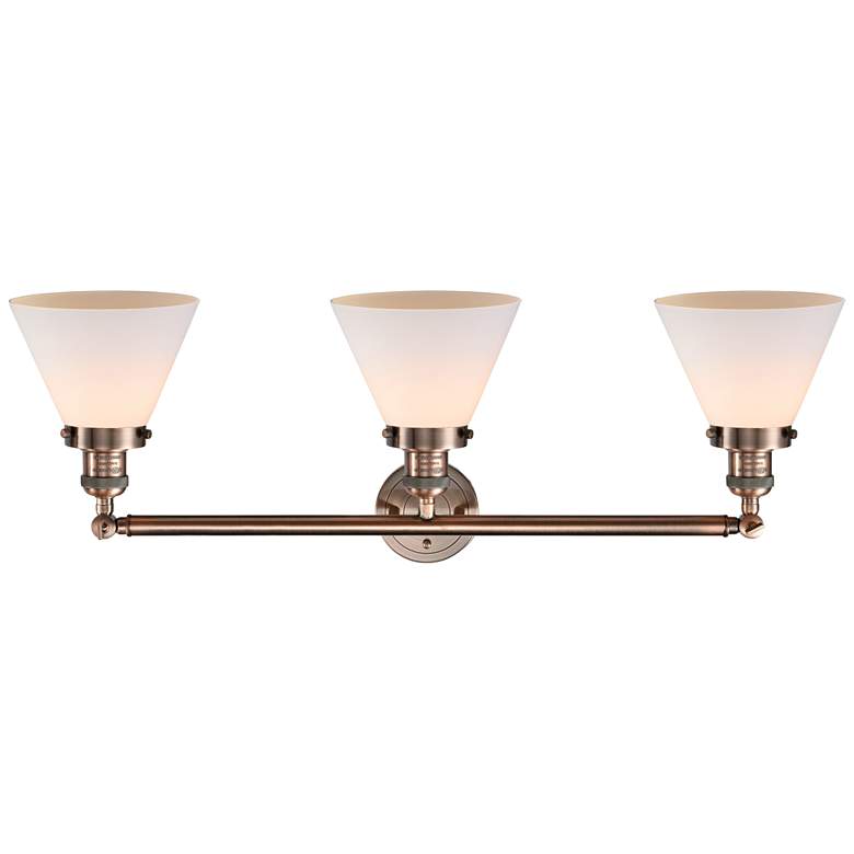 Image 3 Cone Collection 32 inch Wide Three-Light Bath Light in Copper more views