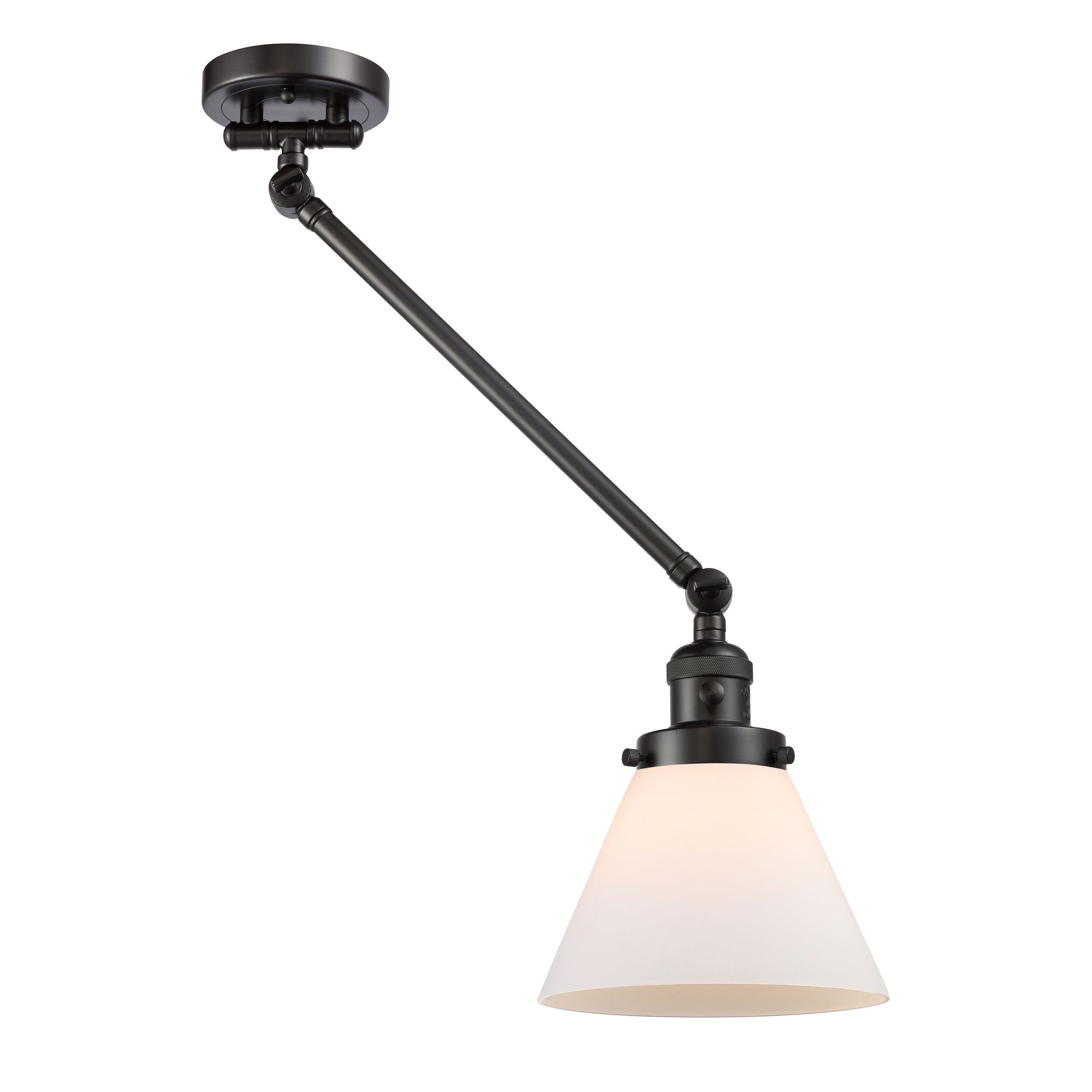 Image 2 Cone Oil-Rubbed Bronze LED Wall Lamp with White Shade - Made to Order more views