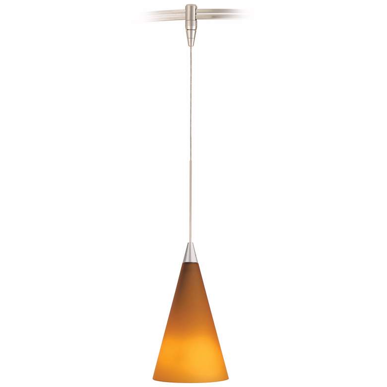 Image 1 Cone Satin Nickel Amber Glass Tech Lighting Monorail Pendant