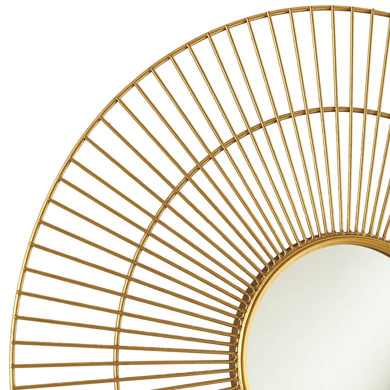 Image 3 Conelli Gold Leaf Metal 33 3/4" Round 2-Layer Wall Mirror more views