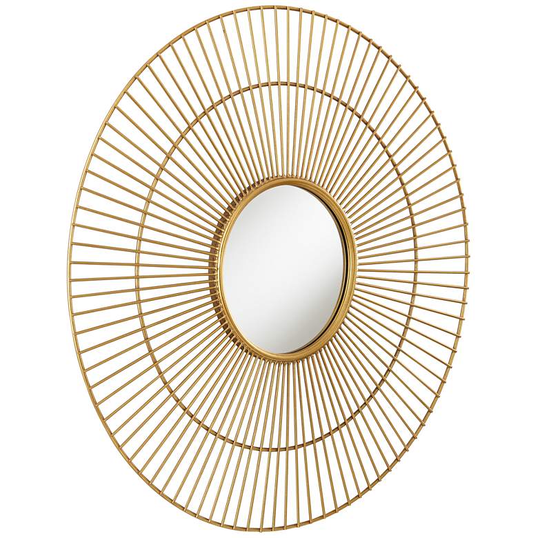Image 4 Conelli Gold Leaf Metal 33 3/4" Round 2-Layer Wall Mirror more views