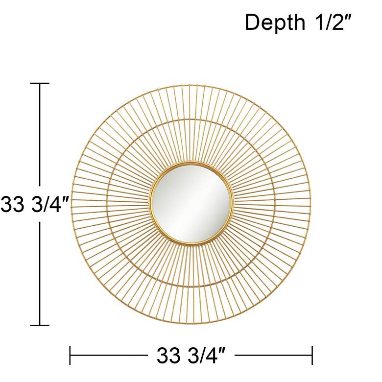 Image 5 Conelli Gold Leaf Metal 33 3/4" Round 2-Layer Wall Mirror more views