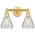 Conesus 15"W 2 Light Satin Gold Bath Vanity Light With Clear Crackle S