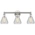Conesus 24"W 3 Light Polished Nickel Bath Light With Clear Crackle Sha