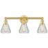 Conesus 24"W 3 Light Satin Gold Bath Vanity Light With Clear Crackle S