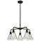Conesus 24"W 5 Light Oil Rubbed Bronze Stem Chandelier w/ Crackle Shad