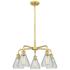 Conesus 24"W 5 Light Satin Gold Stem Hung Chandelier With Crackle Shad