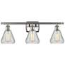 Conesus 26" 3-Light Brushed Satin Nickel Bath Light w/ Clear Crackle S
