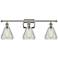 Conesus 26" 3-Light Polished Nickel Bath Light w/ Clear Crackle Shade