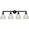 Conesus 33" 4-Light Oil Rubbed Bronze Bath Light w/ Clear Crackle Shad