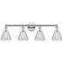 Conesus 33"W 4 Light Polished Nickel Bath Light With Clear Crackle Sha