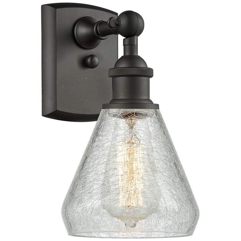 Image 1 Conesus 6 inch LED Sconce - Bronze Finish - Clear Crackle Shade