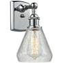 Conesus 6" Polished Chrome Sconce w/ Clear Crackle Shade