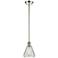Conesus 6" Polished Nickel Mini Pendant w/ Clear Crackle Shade