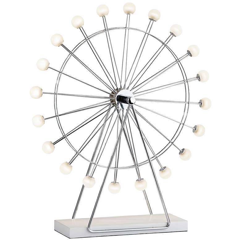 Image 1 Coney Chrome Ferris Wheel LED Accent Table Lamp