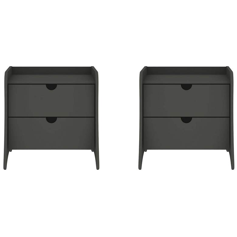 Image 1 Coney Mid-Century Modern 2-Drawer Nightstand in Grey (Set of 2)