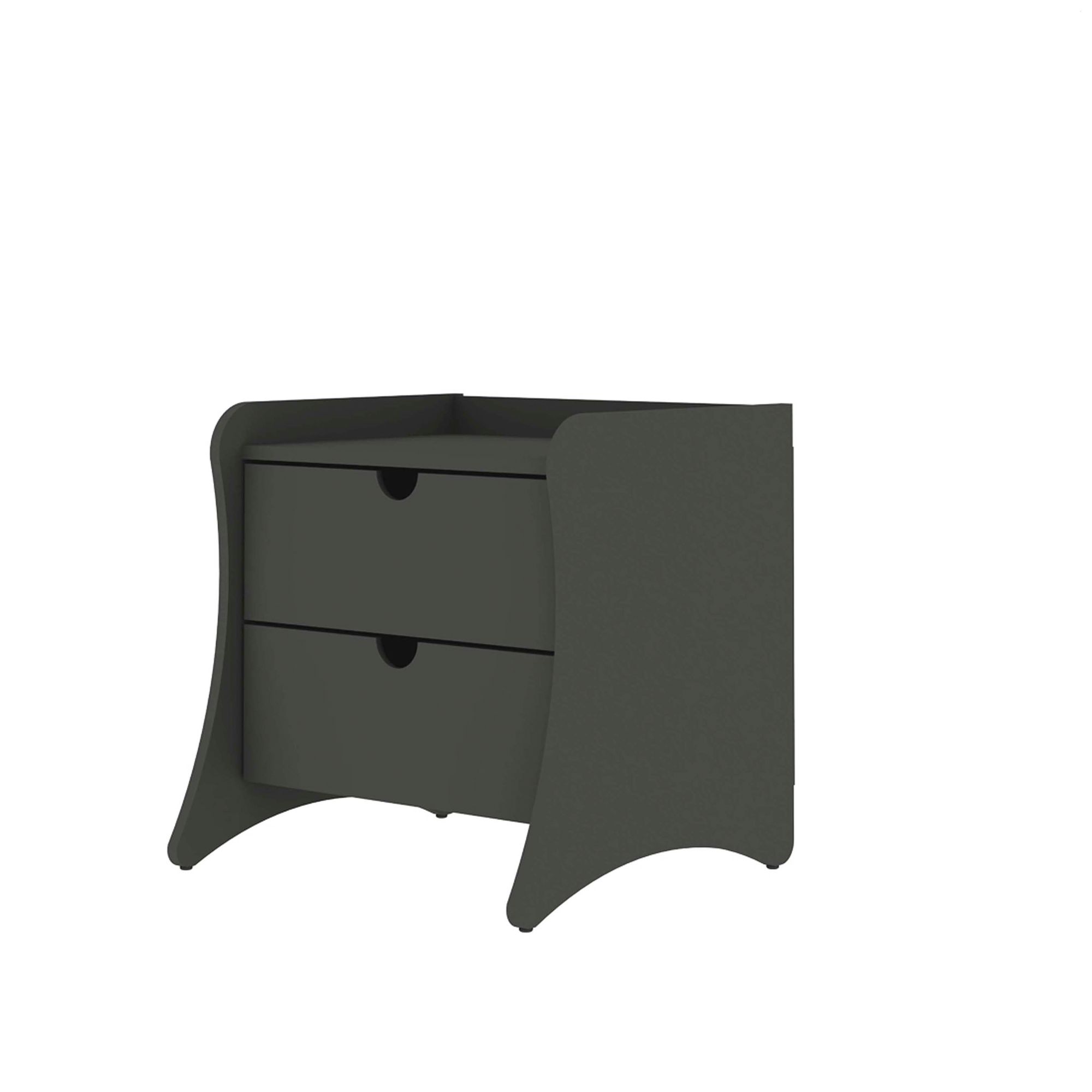 Image 4 Coney Mid-Century Modern 2-Drawer Nightstand in Grey (Set of 2) more views