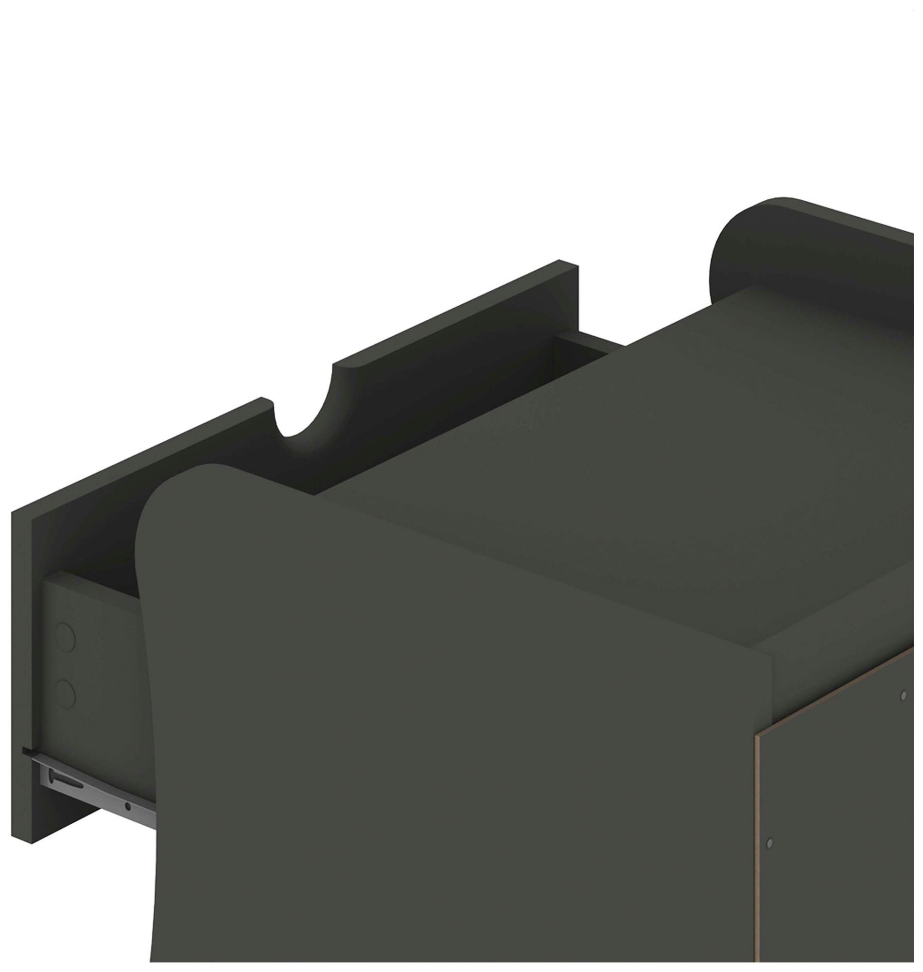 Image 6 Coney Mid-Century Modern 2-Drawer Nightstand in Grey (Set of 2) more views