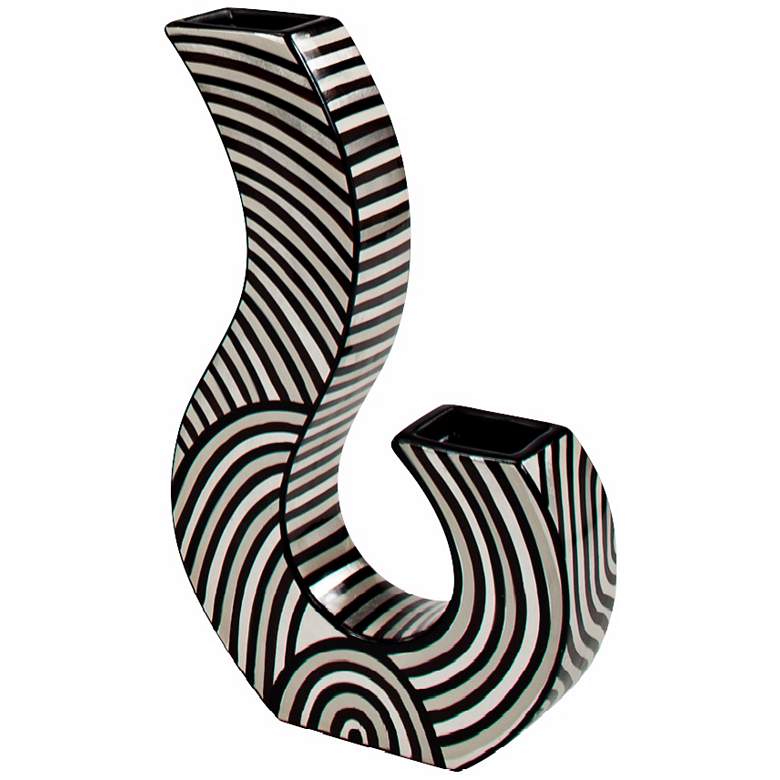 Image 1 Confound Striped Porcelain 21 inch High Vase